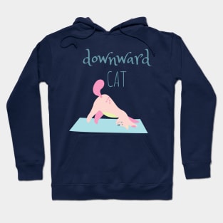 Cute Cat doing Yoga - Downward facing cat Hoodie